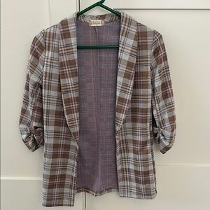 Altar'd State Brown and Gray Blazer Relaxed Fit